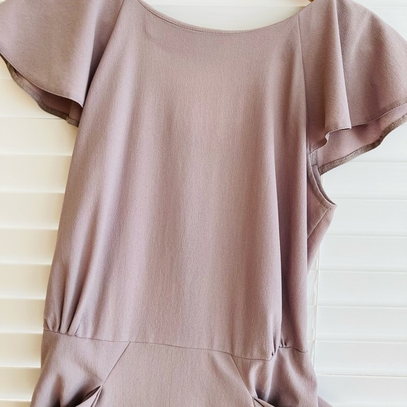 Topshop Taupe Dress with Zipper detail - Picture 7 of 12